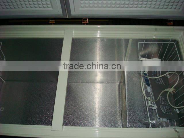 Double door commercial 2 layer ice cream chest freezer