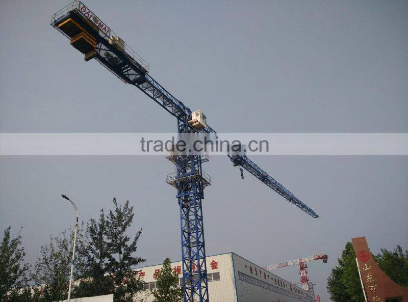 55m jib length 6T tower crane QTZ80 serialsself erecting tower crane
