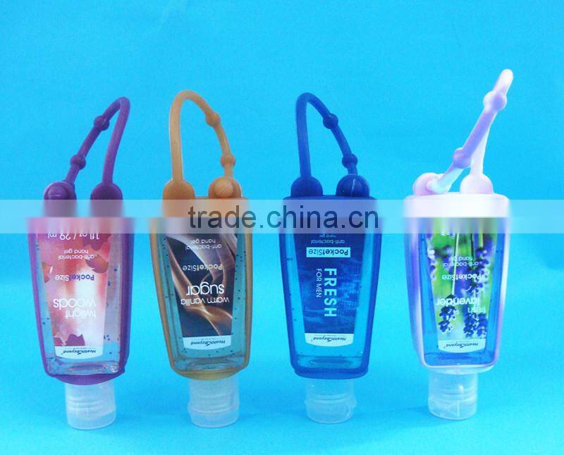 30ml multi-scented waterless liquid empty hand sanitizers holders,29ml silicone case for Hand washing liquid bottle