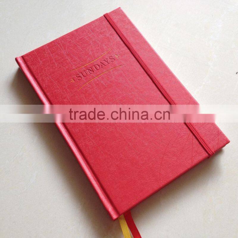 Custom logo notebook with rubber band for closure