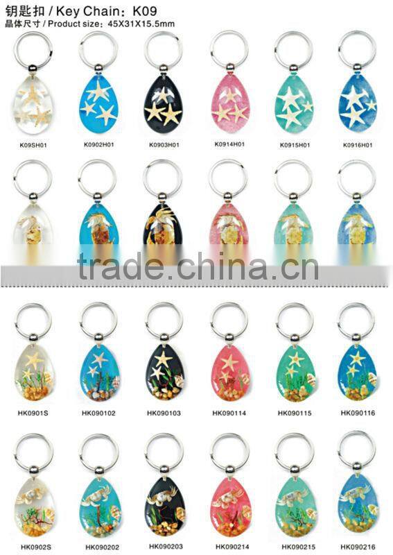 Wholesale Real starfish key chain rings
