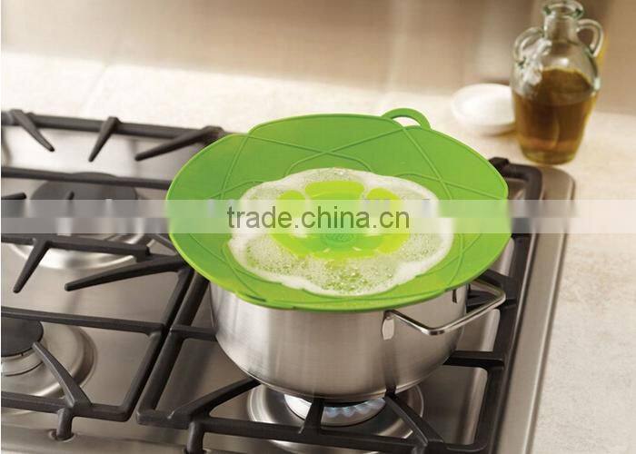 Flexible High temperature resistant silicone pot lid cover spill stopper