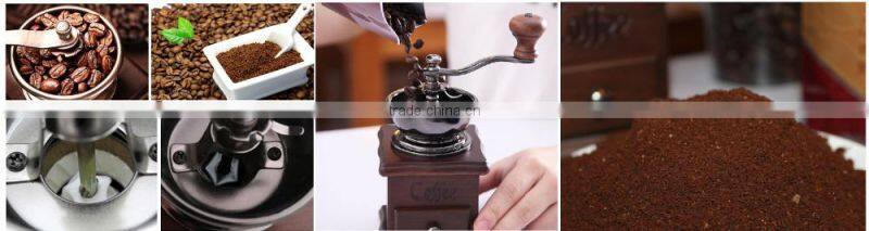 Manual Ceramic Burr Hand Crank Coffee Grinder Mill Lid Brush Kitchen Home