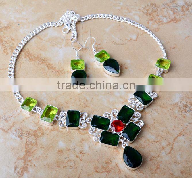 2015 Jewelry Fashion Earrings and Necklace Crystal Jewelry Set Popular Diamond Necklace set