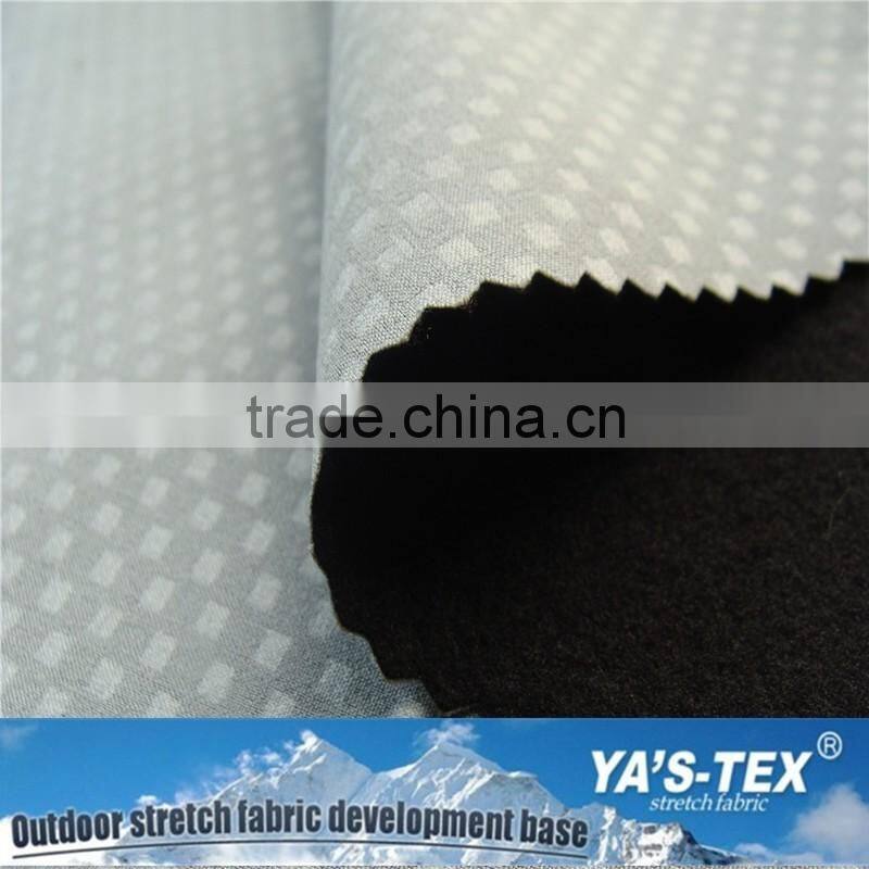 Polyester Check Embossed Bonded Polar Fleece,Terylene Stretch 2 Layers Compound Fabric