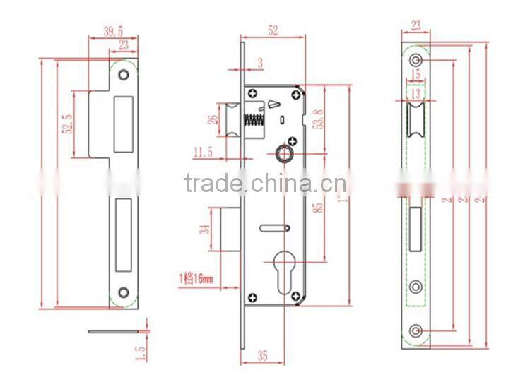 High Quality narrow mortise door lock body