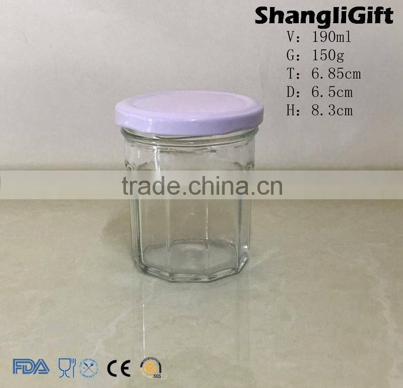 190ml Ribbed Caviar Jar LFGB Certification With Twist Cap