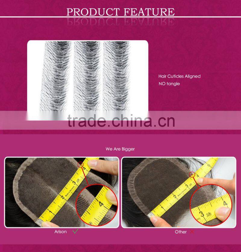 Cheap Free Parting 3 Part Silk Base Lace Closure, Hot Selling Brazilian Hair Closure Piece