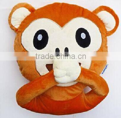 plush emoji pillows/High quality Plush Emoji pillow/plush monkey emoji pillow