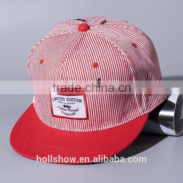 Striped Pattern Applique Beard Embroidery Male Female Custom Snapback Hats Wholesale