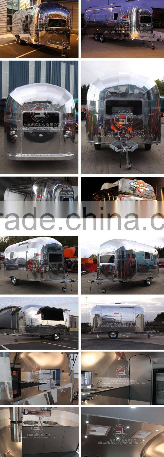 SLUNG Catering Trailer Stainless steel food truck Mechanical brake configuration