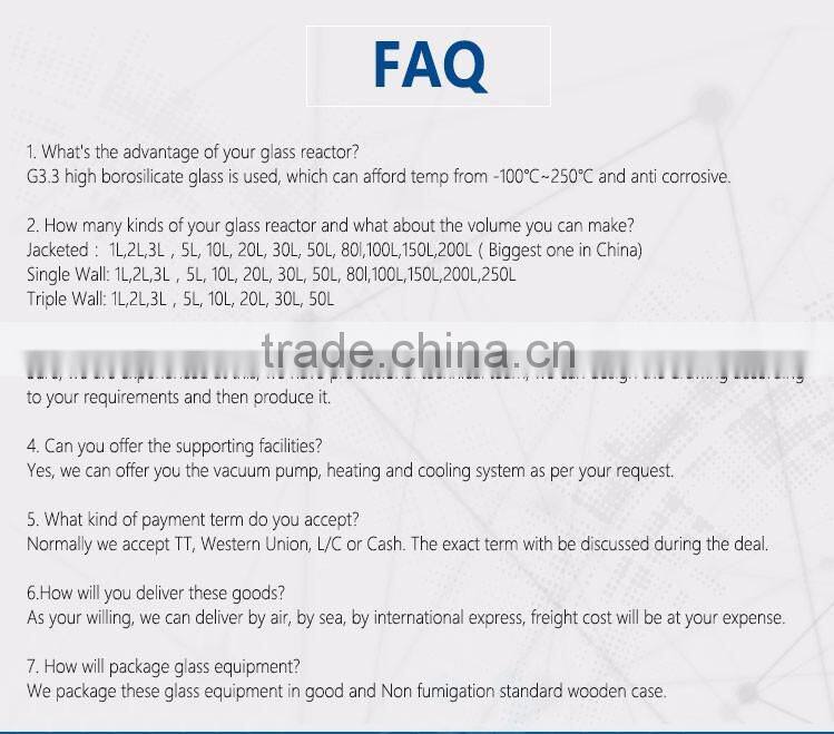 Laboratory Pharmaceutical jacketed Glass Reactor