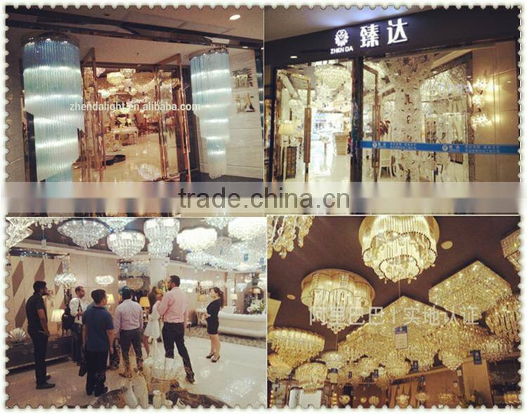 Huge flower crystal pendant light for high ceiling decoration