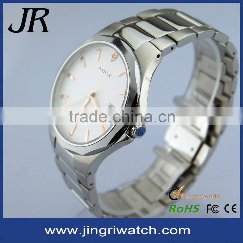 Japan quartz movt wholesale stainless steel back water resistant oem brand watch