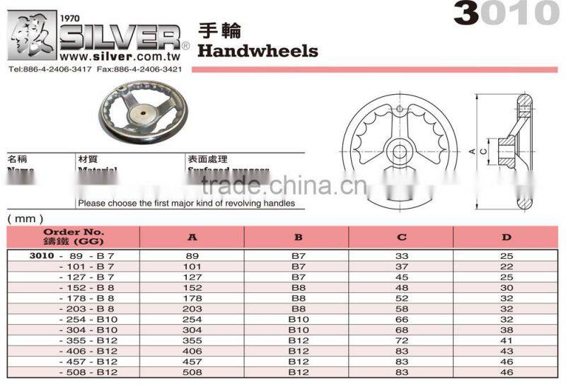 For Machinery and Lathe Parts Taiwan Cast Iron Steel Handwheels