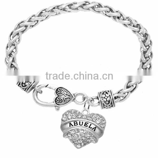 Genuine Austrian Clear Crystal GAMMA PHI BETA SORORITY Charm Chain Link Bracelet