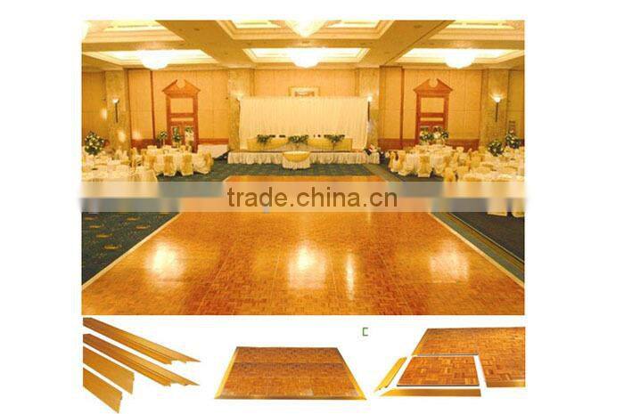 Movable dance floor easy assembled , teak wood color