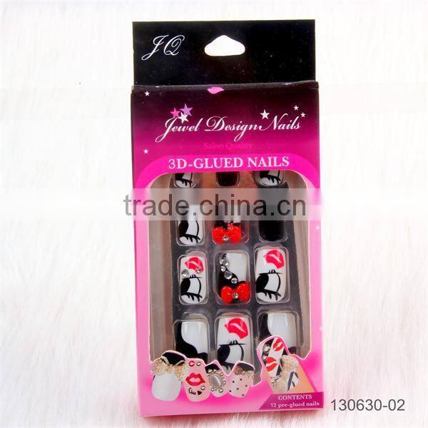 2016 newest hot selling Jewelry nail art tips, 3D nail, ABS false nail tips