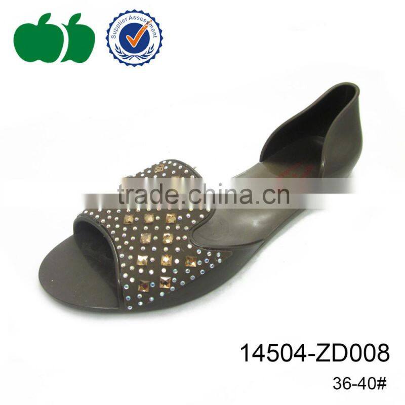 New design ladies pvc sandals plastic jelly shoes for women