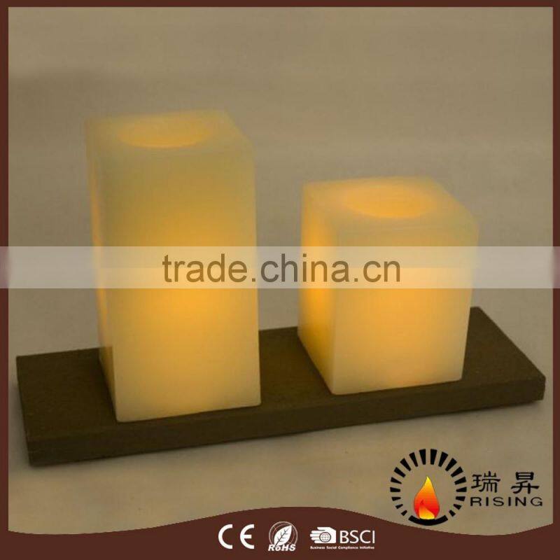 Battery Operated remote control Square LED wax candles