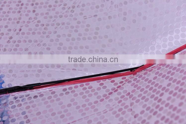Customized Manual Open poe fabric 3 folding clear umbrella