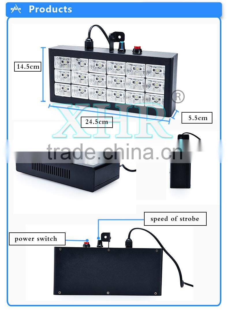 LED Sound Activated Strobe Light Mini RGB 18PCS LED Strobe Grille Disco Party Bar DJ Light