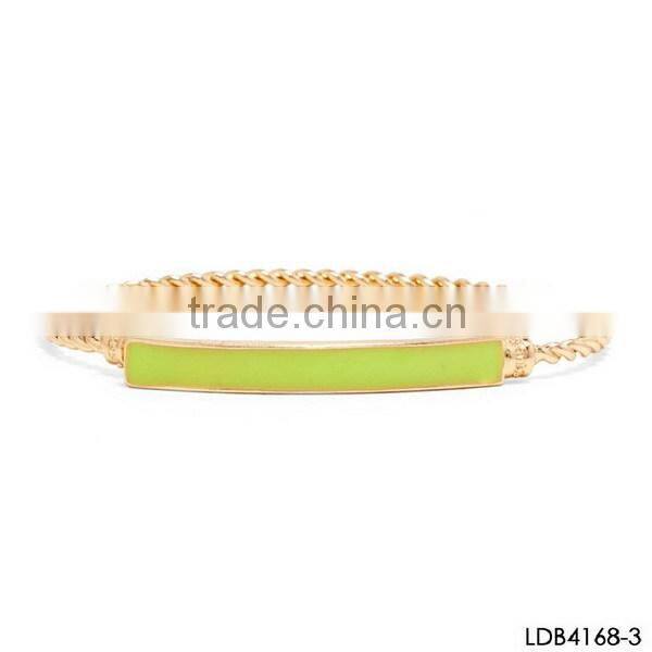 Tuquoise candy color fancy items fried dough twist enamel tab bracelets