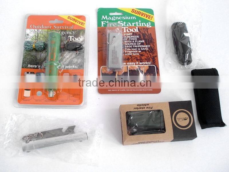 Camping Knife Application and Stainless Steel Blade Material tool logic knife with fire starter and led lighter