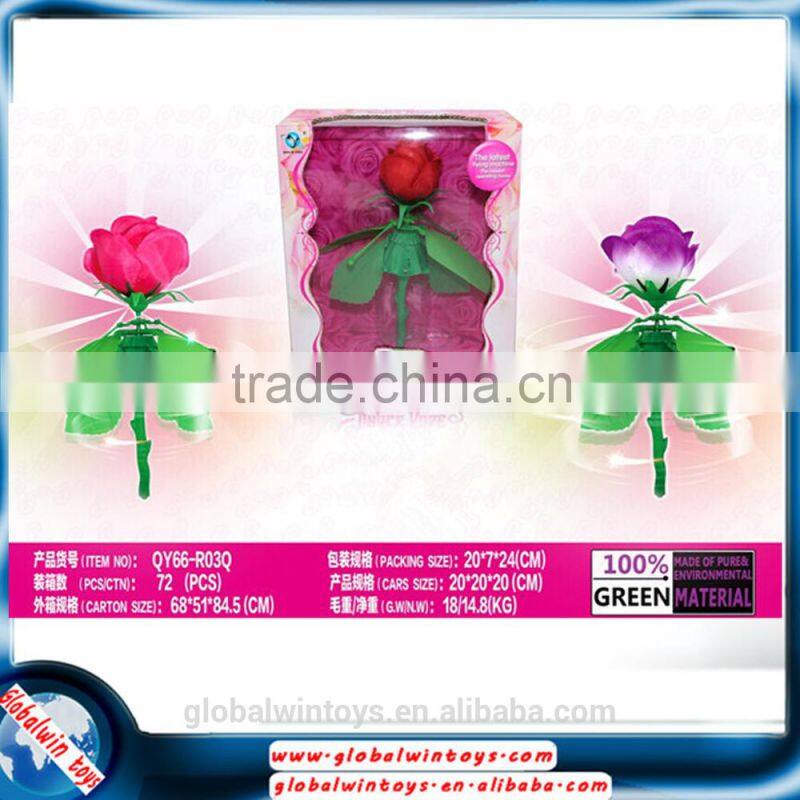 2015 newest unique rc inductive rose flower flying toy for gifts gw-tqy66-r03g