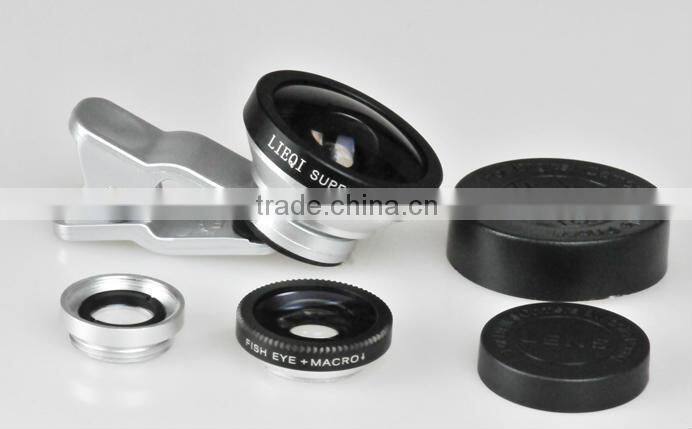 Universal 3in1 Clip-On Fish Eye Lens Wide Angle Macro Lens For mobile phone