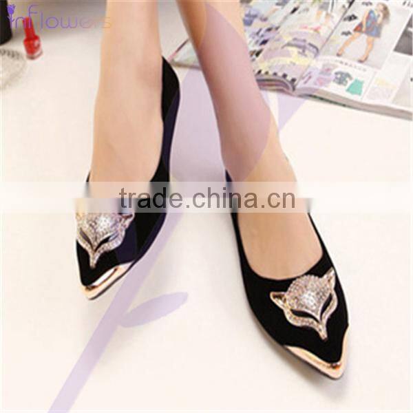 2015 spring newest european and american shallow mouth beaded flat pointed shoes women shoes