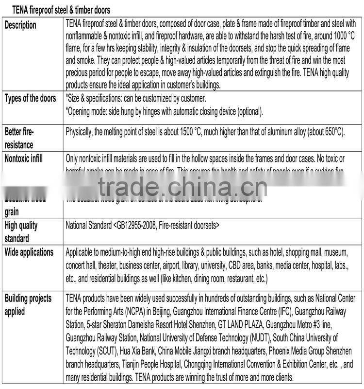 TENA fireproof steel & timber door (Model: TN-YJ-GMF12)
