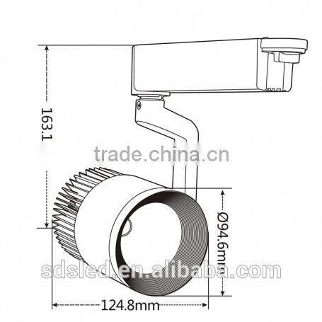 LED track light 35W Warm White White AND Black cob led track light