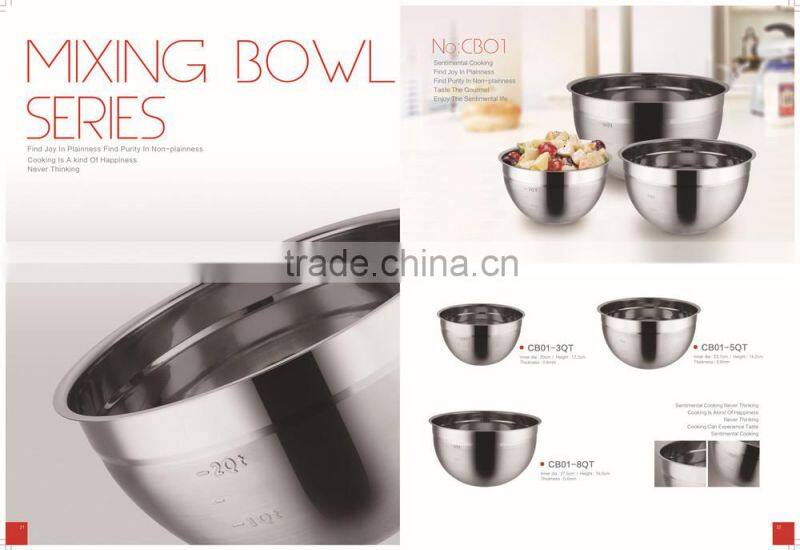Stainless steel bowl set for mixing CB01