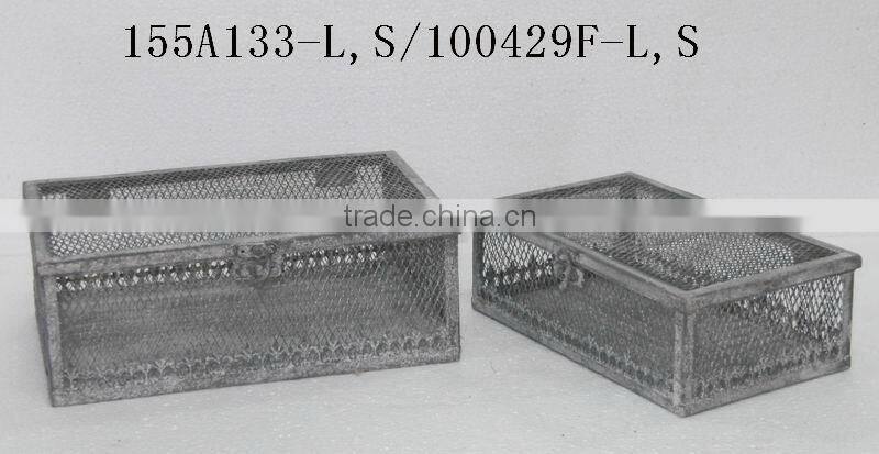 Rectangular handmade industrial storage box