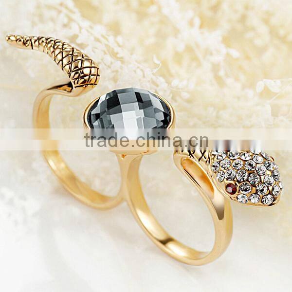 Gold Ring Designs for Girls with Austrian Crystals
