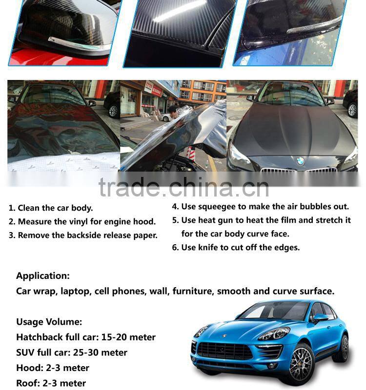 Wholesale 1.52*20m Super Glossy 5D Carbon Fiber Vinyl Car Sticker