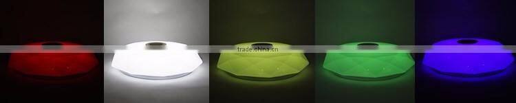 24W Modern Surface Mounted Dimmable RGB Lamp Fixture Round Color Changing LED Ceiling Light With Sleep Timer Bluetooth Speaker