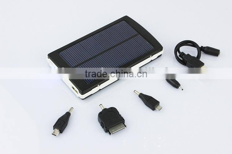 2015 hot selling solar power bank 10000mAh, portable solar phone charger, ce rohs fcc passed smart phone solar charger