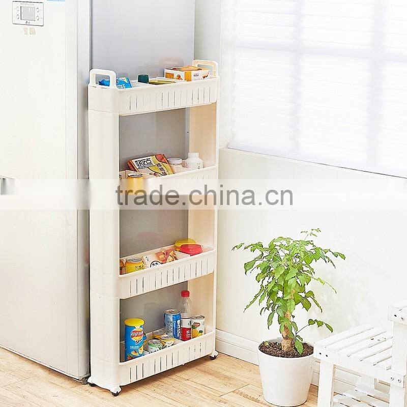 Homeware 4 Layers folding bath kitchen laundry room storage organizer removable plastic shelf with Handel