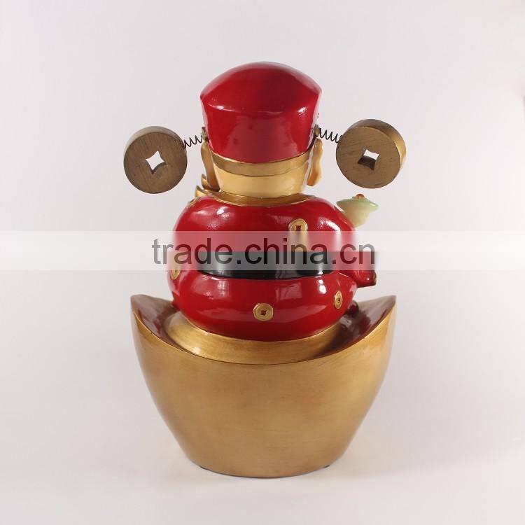 2016 Handmade Resin Chinese God Statue of Wealth,Lovely Resin God Figurine