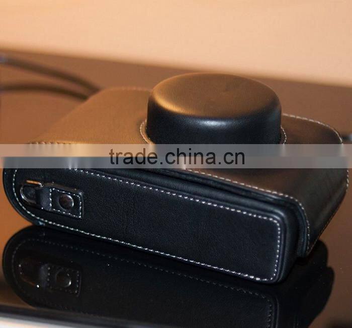Factory price korean mini black PU leather Camera Bag in Dongguan