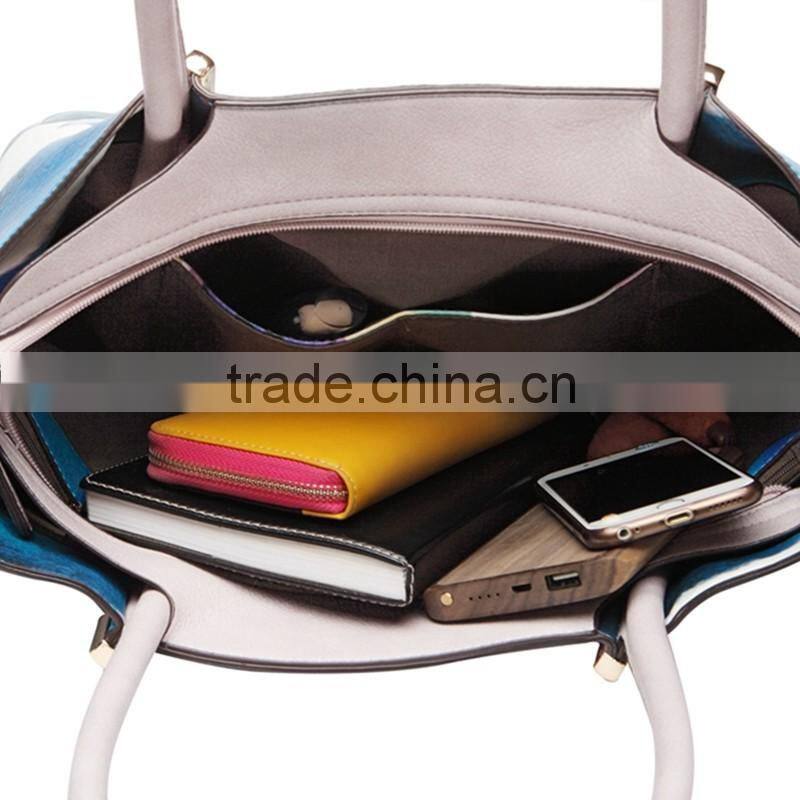 2016 newest design handbag nice lady handbag fashion PU handbag with wallet