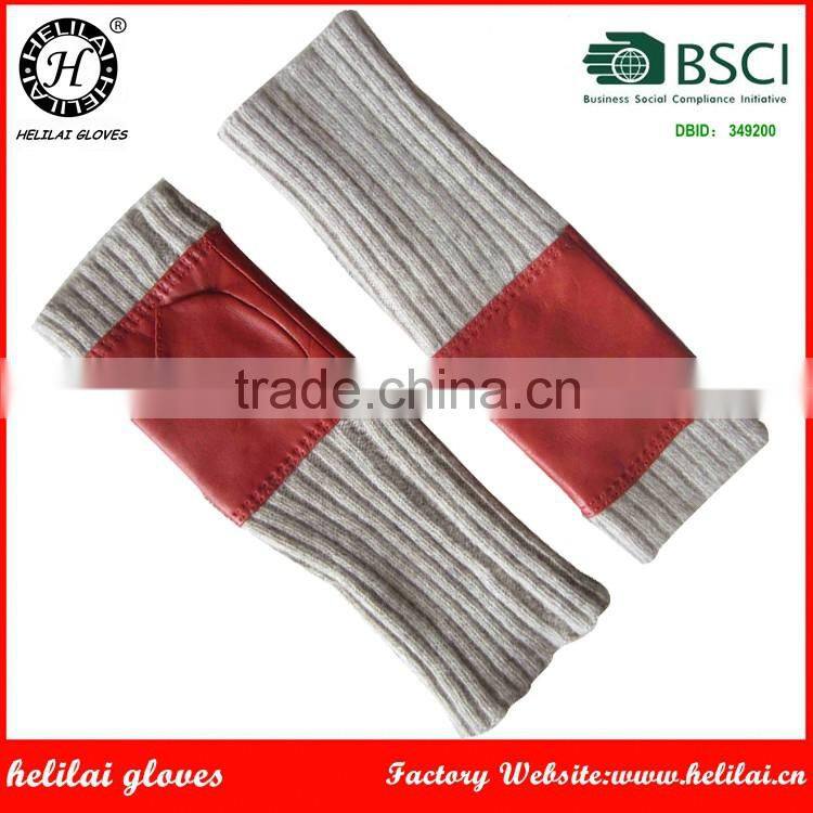 HELILAI Factory Price Leather Gloves Fingerless Long Style Driver Glove