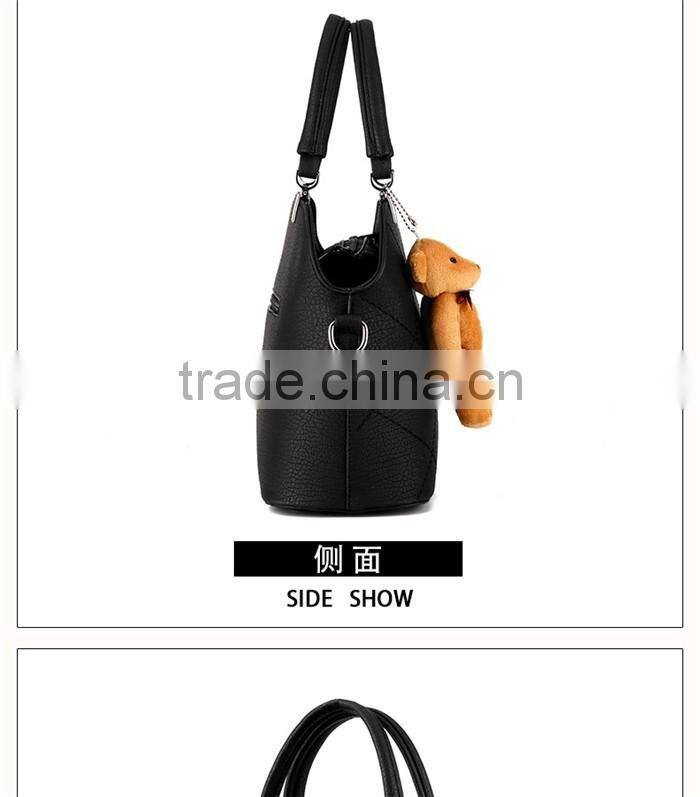 Female sling large tote bag portable casual PU leather handbags for women