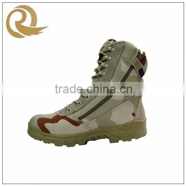 Hot sale Camouflage oxford cloth outdoor tactical boots with zipper