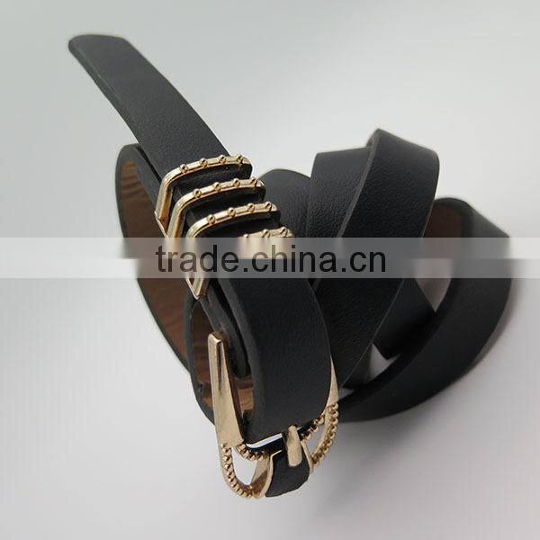 Simple fashion style black women skinny wholesale fashion belt