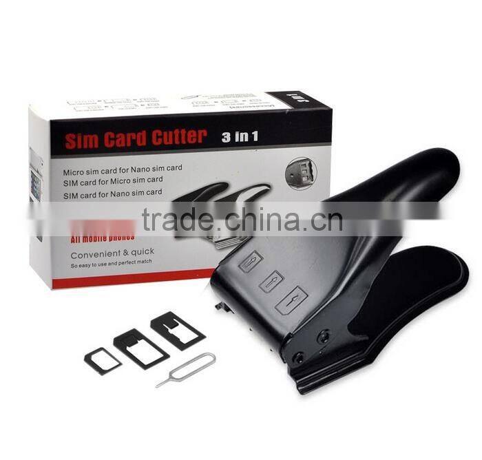 Hot High quality Universal 3 in 1 Micro/Nano/SIM Card Cutter For iPhone 4 5 5S 6 Cell Phone