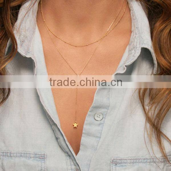 star short copper bead chain latest model fashion necklace