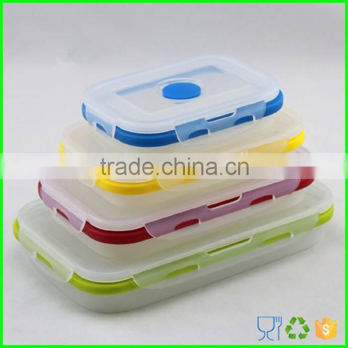 4 Pack (350ML , 540ML , 800ML , 1200ML)Fashionable & Stackable Food Storage Containers, silicone collapsible lunch box